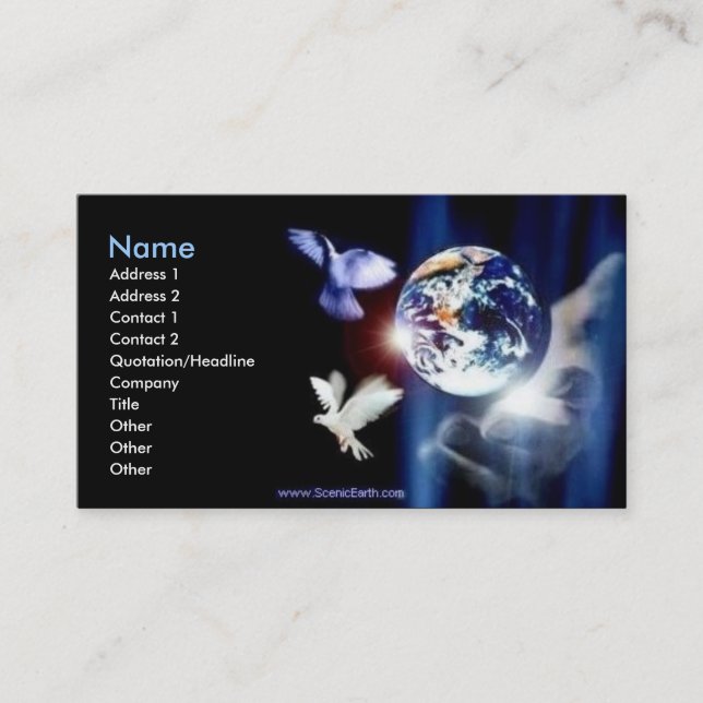 Whole World in His Hand Business Card Photo Art (Front)