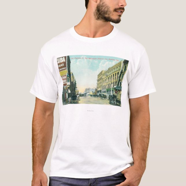 Wholesale District Scene on Los Angeles Street T-Shirt (Front)