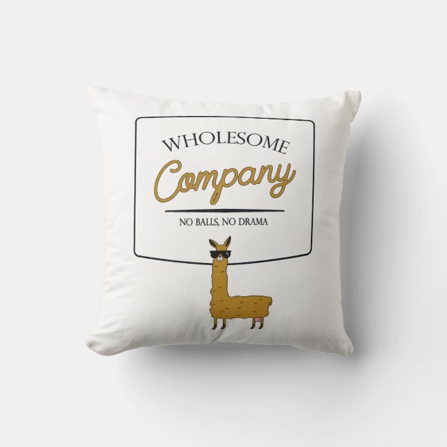 Wholesome Company Lama Throw Pillow (Front)