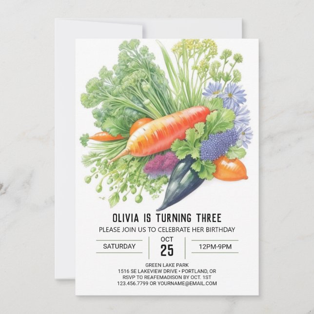 Wholesome Garden Party Birthday Invitation (Front)