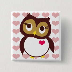 Whoo Loves You 2 Inch Square Button