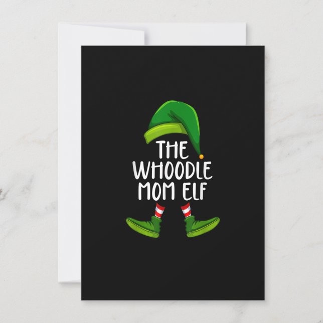 Whoodle Mom Dog Elf Funny Christmas Pajama X mas W Invitation (Front)