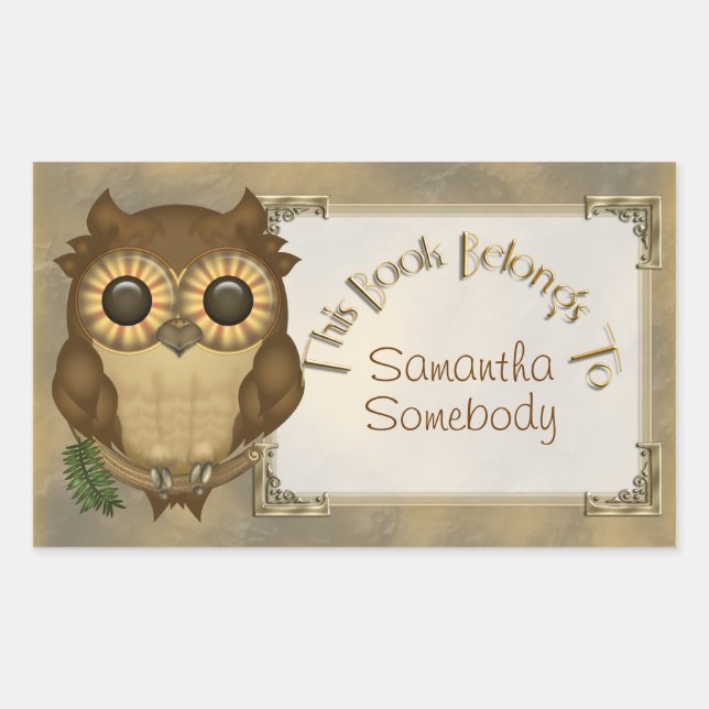 Whoolio The Cute Owl Bookplate Stickers (Front)