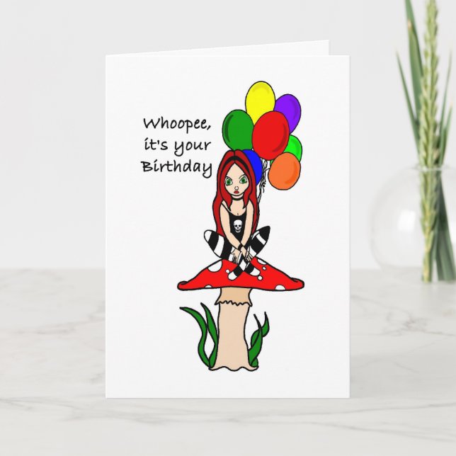 Whoopee, it's your Birthday Goth Faerie Card (Front)
