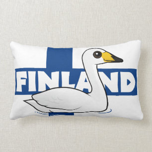 Whooper Swan of Finland Lumbar Pillow