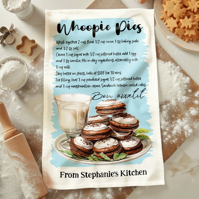 Whoopie Pies Recipe Personalized Kitchen Towel (Creator Uploaded)