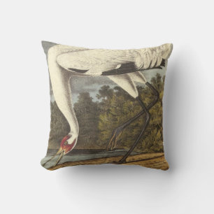 Whooping Crane by Audubon Throw Pillow
