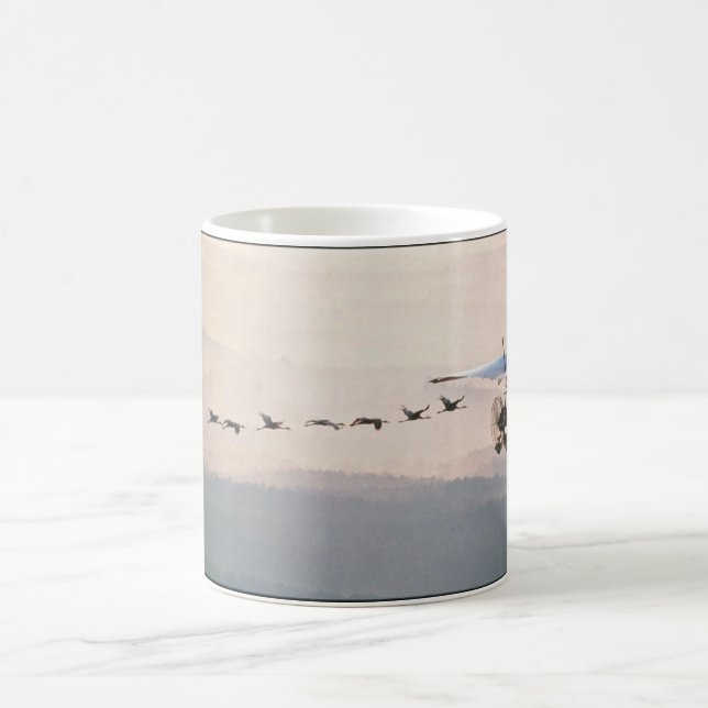 WhoopingCranesFollowUltralite Coffee Mug (Center)