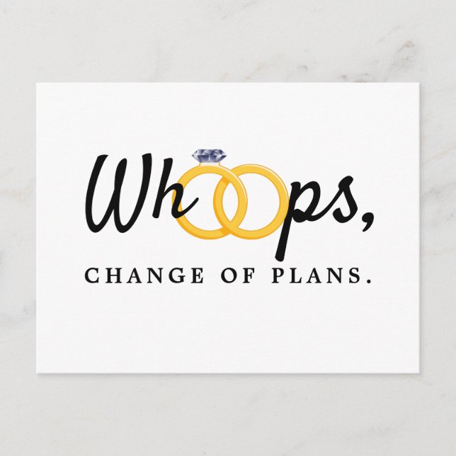 Whoops Wedding Date Change Announcement (Front)
