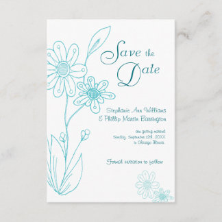 Whoopsie Daisy Simple Aqua Blue Save the Date Invitation