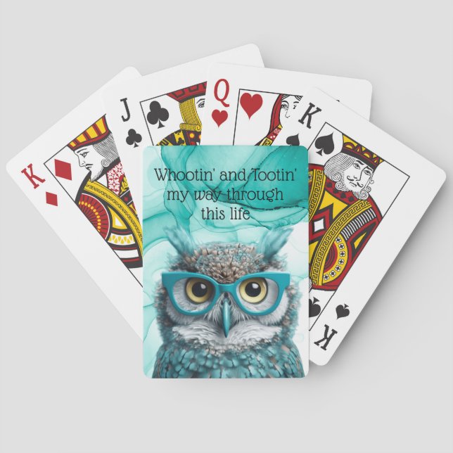 Whootin and Tootin Owl Tourette's Playing Cards (Back)