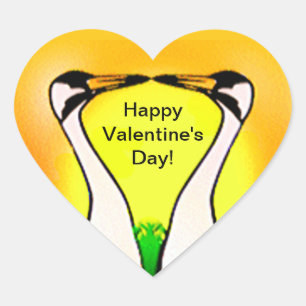 Whopping Cranes in Love Heart Sticker