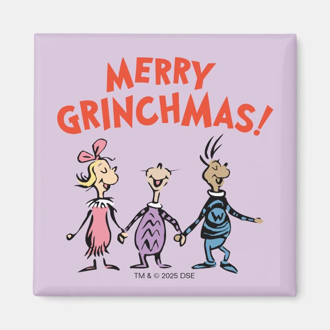 Whos Holding Hands Merry Grinchmas Magnet (Front)