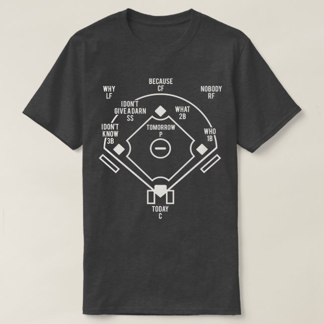 Whos On First Classic Baseball Abbott and Costello T-Shirt (Design Front)