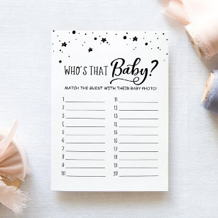Who's that baby? Game Baby Shower Party Card