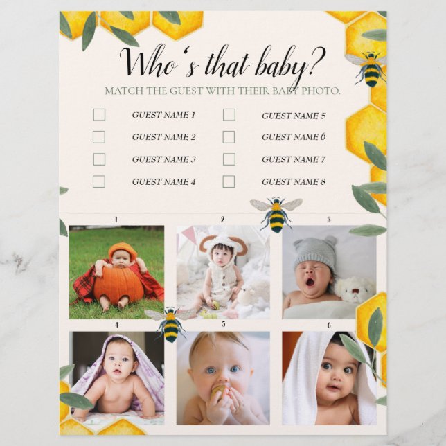 Who's that baby shower game flyer (Front)