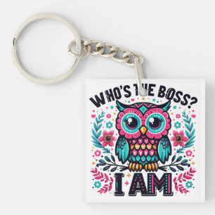 Who's the boss owl keychain