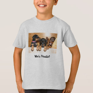 Who's Trouble Doberman Puppy T-Shirt