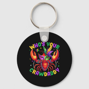 Who's Your Crawdaddy Crawfish Beads Mardi Gras Car Keychain