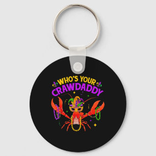 Whos Your Crawdaddy Crawfish Jester Beads Funny Ma Keychain