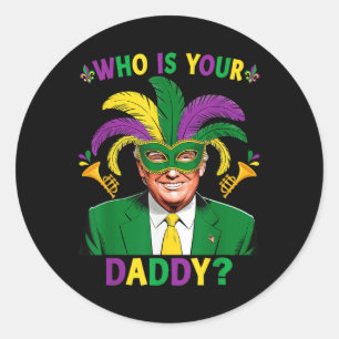 Whos Your Crawdaddy Crawfish Jester Trump Beads Ma Classic Round Sticker