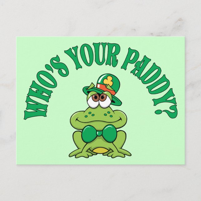 Who's Your Paddy Irish Frog Postcard (Front)