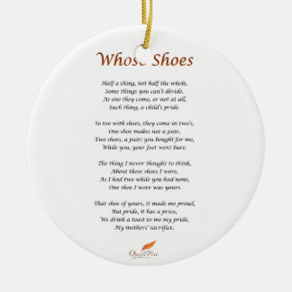 Whose Shoes Poem Ceramic Ornament