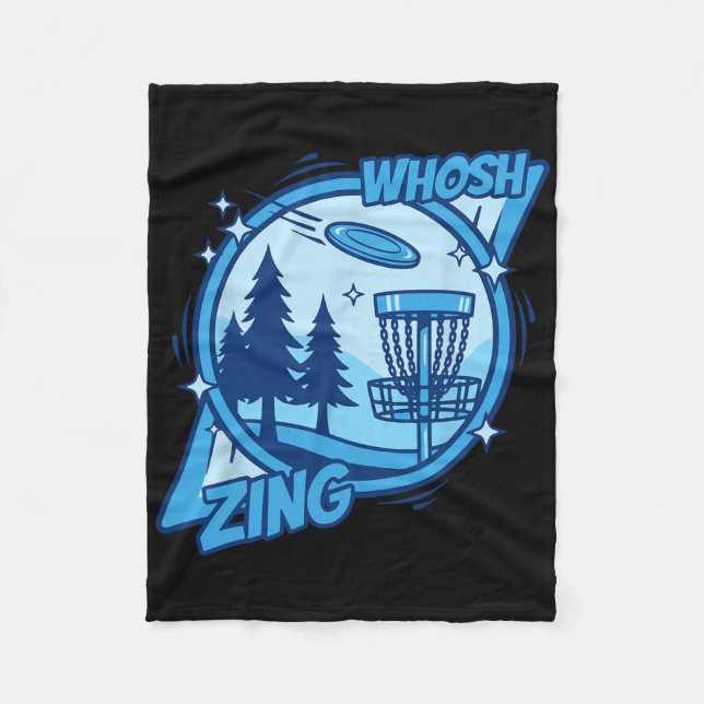 Whosh Zing Disc Golf Flying Disc Sket Scene  Fleece Blanket (Front)