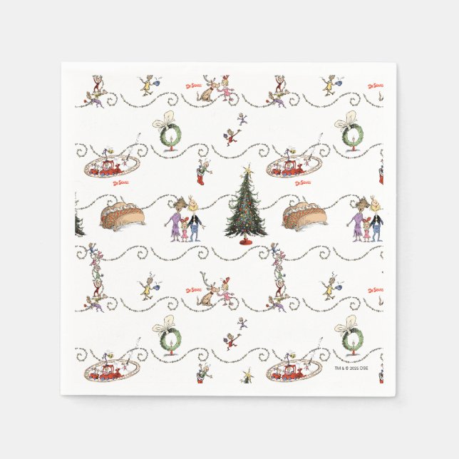 Whoville Christmas Garland Celebration Napkin (Front)