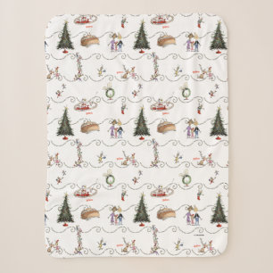 Whoville Christmas Garland Celebration Sherpa Blanket