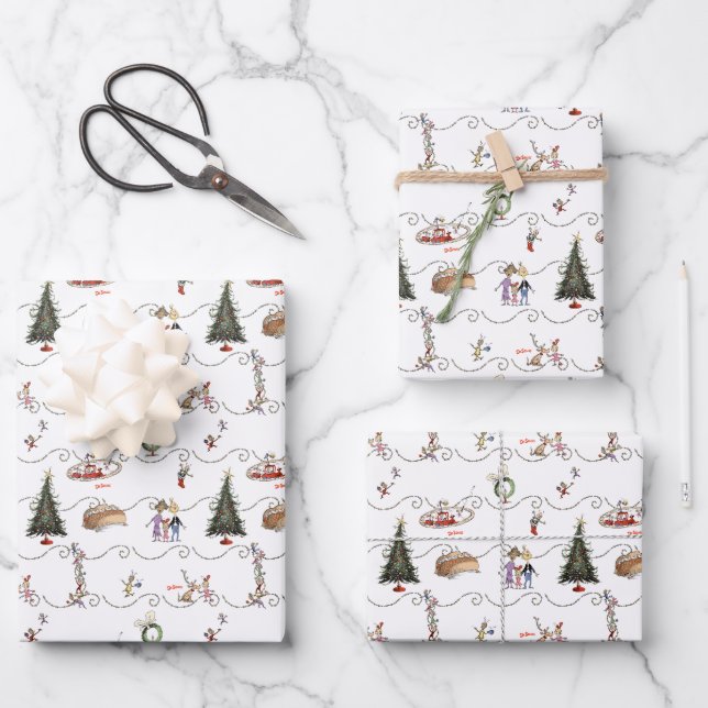 Whoville Christmas Garland Celebration Wrapping Paper Sheet (Front)