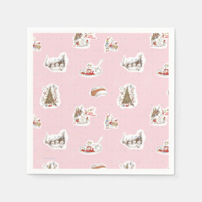 Whoville Christmas Vignette Pattern Napkin (Front)
