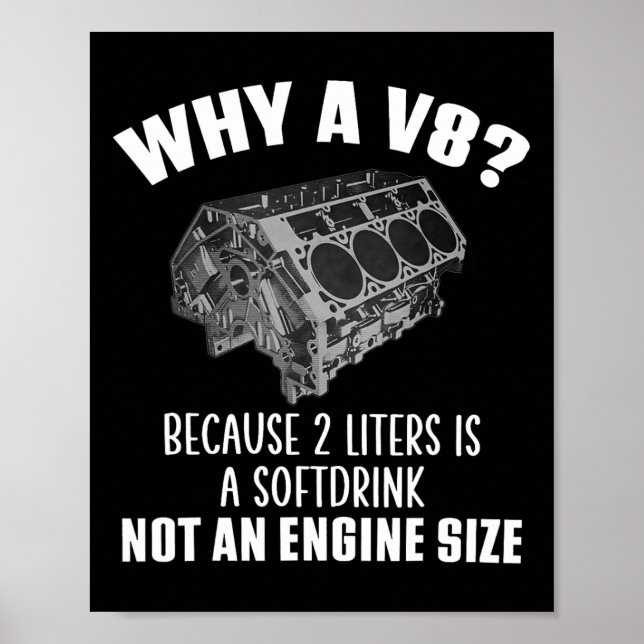 Why A V8 Because 2 Litre Is A Softdrink Not An Eng Poster (Front)