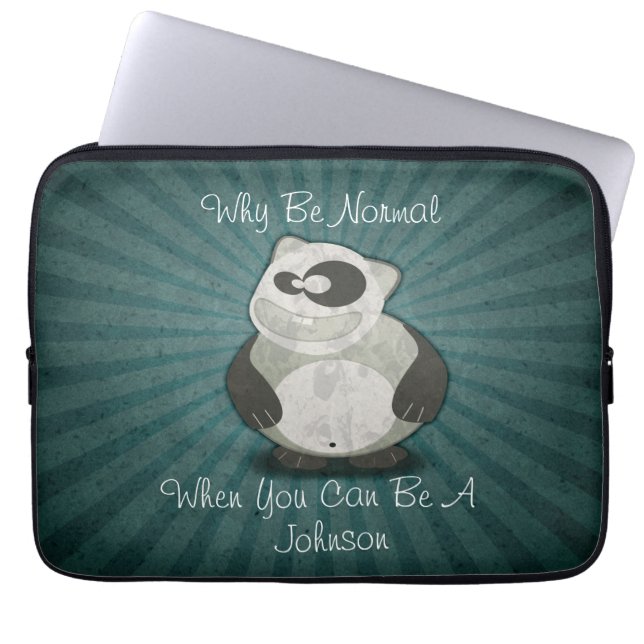 Why Be Normal Panda Customized Laptop Sleeve (Front)