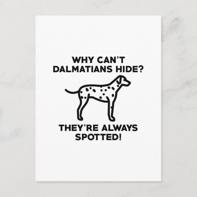 Why Can't Dalmatians Hide Postcard (Front)