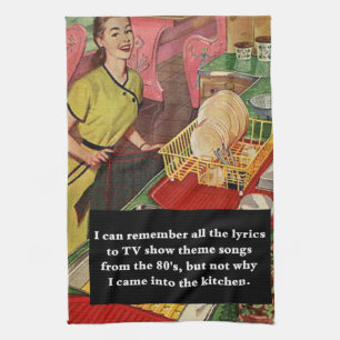 Why Did I Come Into The Kitchen Vintage Funny Kitchen Towel