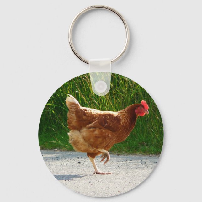 Why did the Chicken Cross the Road? Keychain (Front)