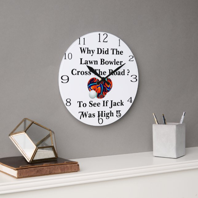 Why Did The Lawn Bowler Cross The Road, Large Clock (Office)