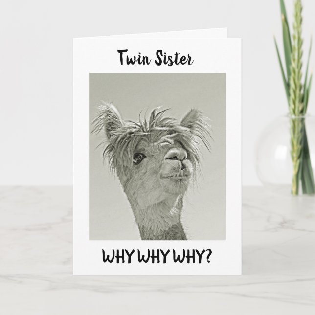 WHY DO YOU LOOK YOUNGER "TWIN" HAPPY BIRTHDAY CARD (Front)