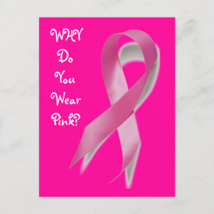 Why Do You Wear Pink? Ribbon Postcard