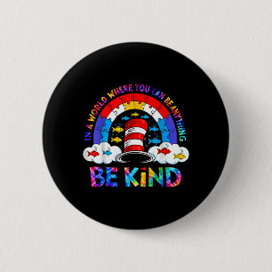 Why Fit in Doctor Teacher Cat in Hat Cool Autism 2 Inch Round Button