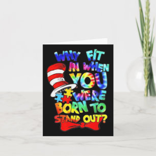 Why Fit In Doctor Teacher Cat In Hat Cool Autism A Card