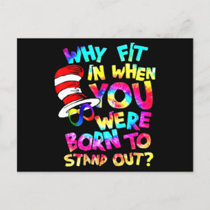 Why Fit In When You Were Born To Stand Out Autism Postcard