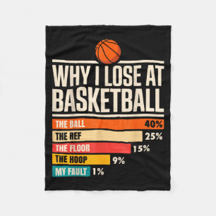 Why I Always Miss Funny Chart Basketball Hoop  Fleece Blanket