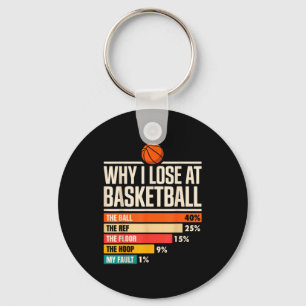 Why I Always Miss Funny Chart Basketball Hoop Keychain