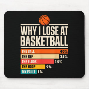 Why I Always Miss Funny Chart Basketball Hoop Mouse Pad