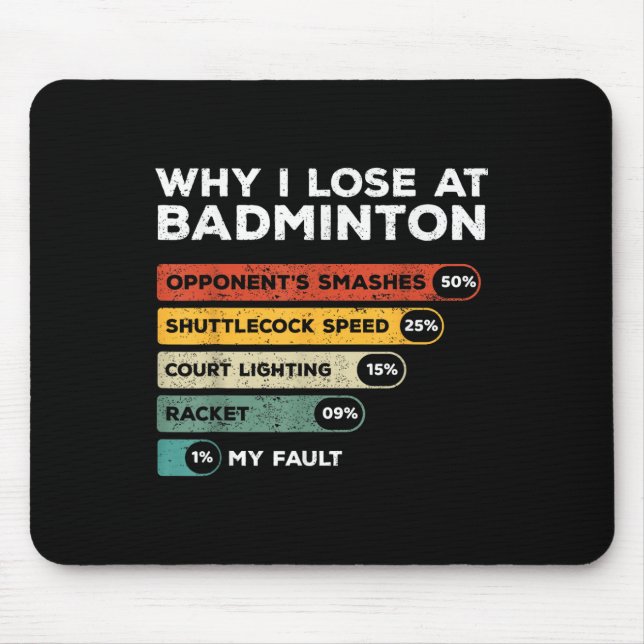 Why I Lose At Badminton Funny  Mouse Pad (Front)