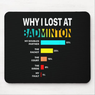 Why I Lose At Badminton Funny Reason Play Shuttle Mouse Pad