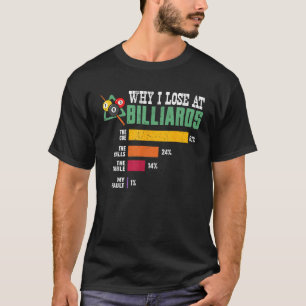 Why I Lose At Billiards Pool Player Sport Snooker T-Shirt