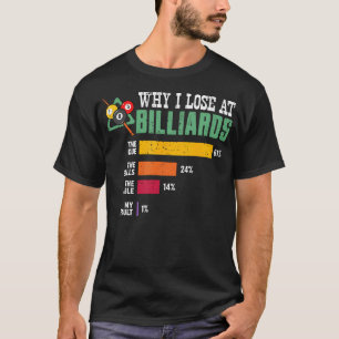 Why I Lose At Billiards Pool Player Sport Snooker  T-Shirt